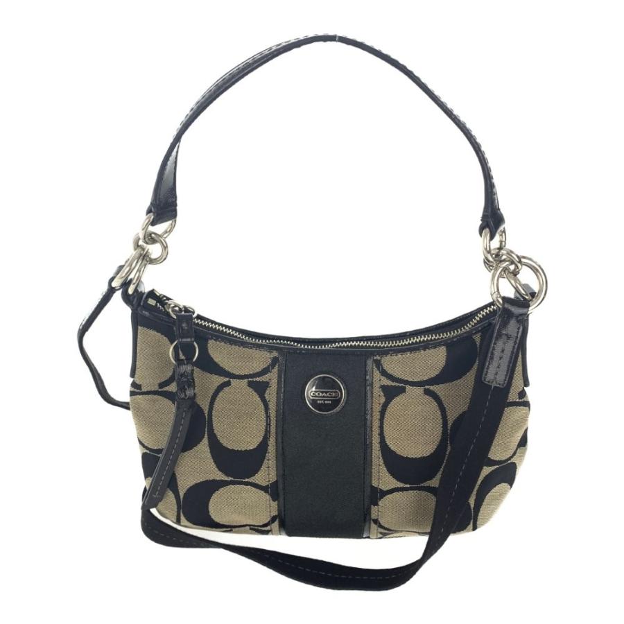 COACH ダークブラウン シグネチャー 2Way バッグ コーチ シグネチャー2WAY手提げバッグ COACH | 京都通販ミセスの