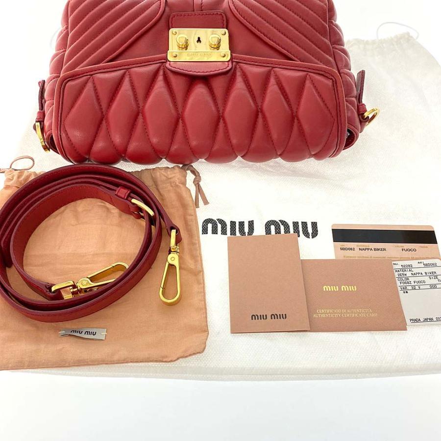 miu ミュウミュウ バイカー・ナッパレザー・クラッチバッグ miu ミュウミュウ バイカー・ナッパレザー・クラッチバッグ