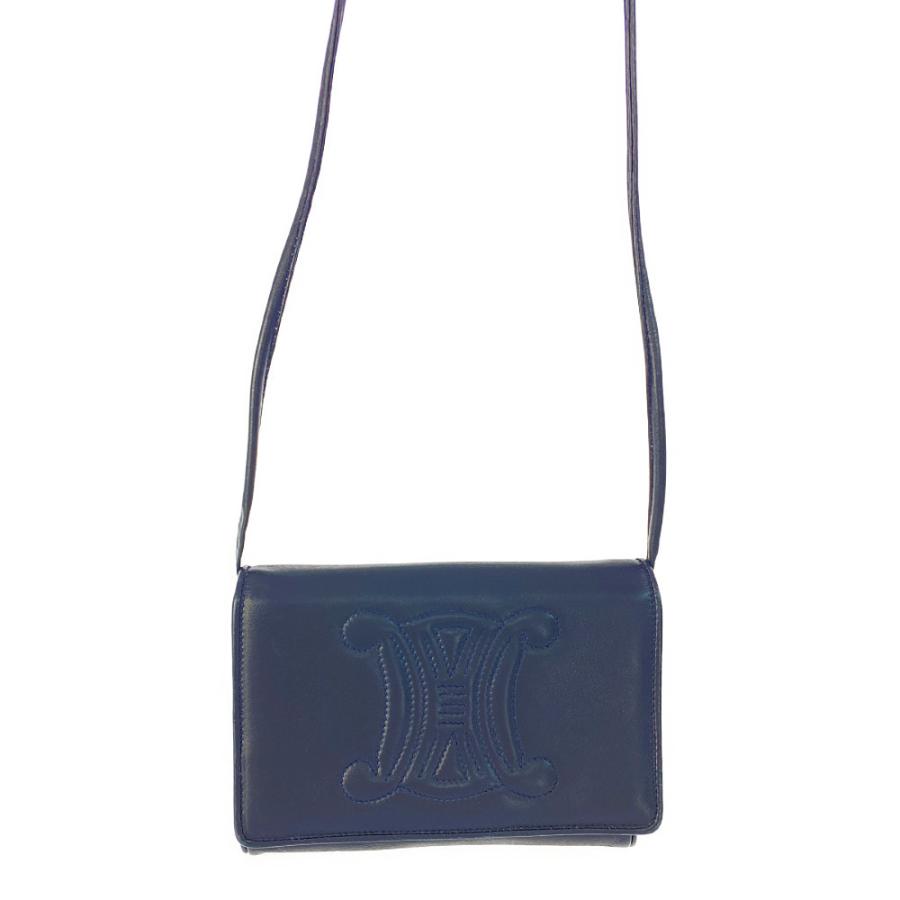 CELINE セリーヌ トリオンフ刺繍・チェーン2WAYショルダーバッグ