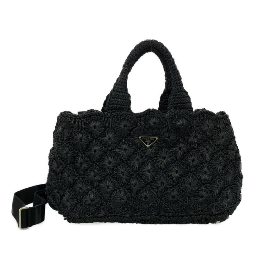 PRADA（プラダ） 2WAYショルダートートバッグ RAFIA ROMBI/BN2888/NERO