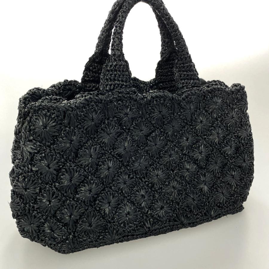 PRADA（プラダ） 2WAYショルダートートバッグ RAFIA ROMBI/BN2888/NERO