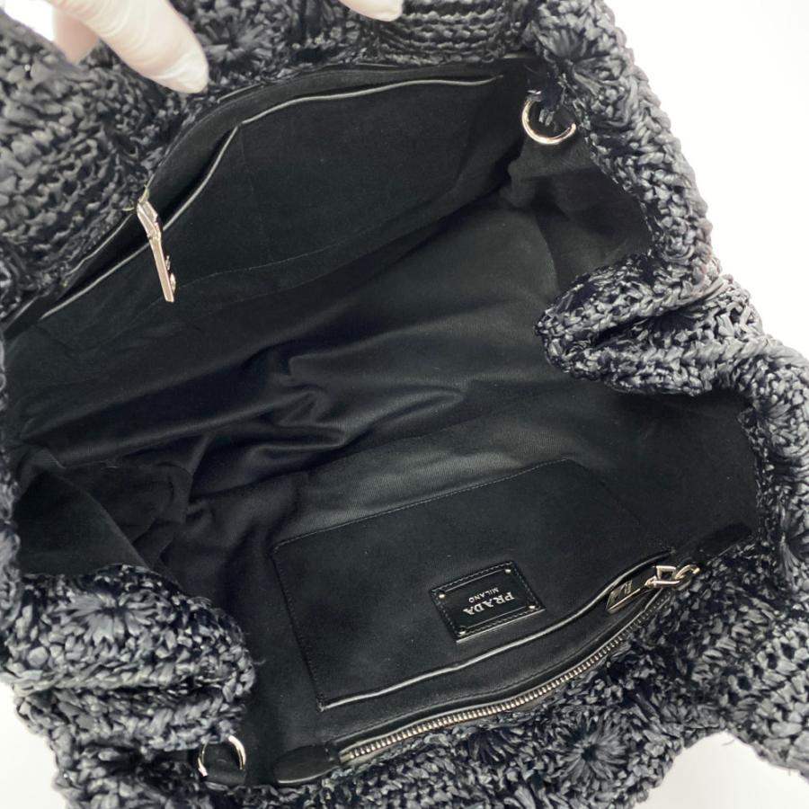 PRADA（プラダ） 2WAYショルダートートバッグ RAFIA ROMBI/BN2888/NERO