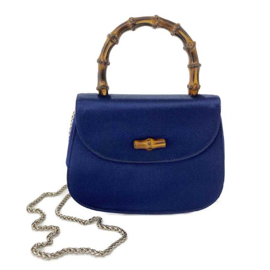 GUCCI グッチ バンブー ハンドバッグ ワンショルダー 黒 ポーチ付 グッチ バンブー ワンショルダー トートバッグ ナイロン レザー