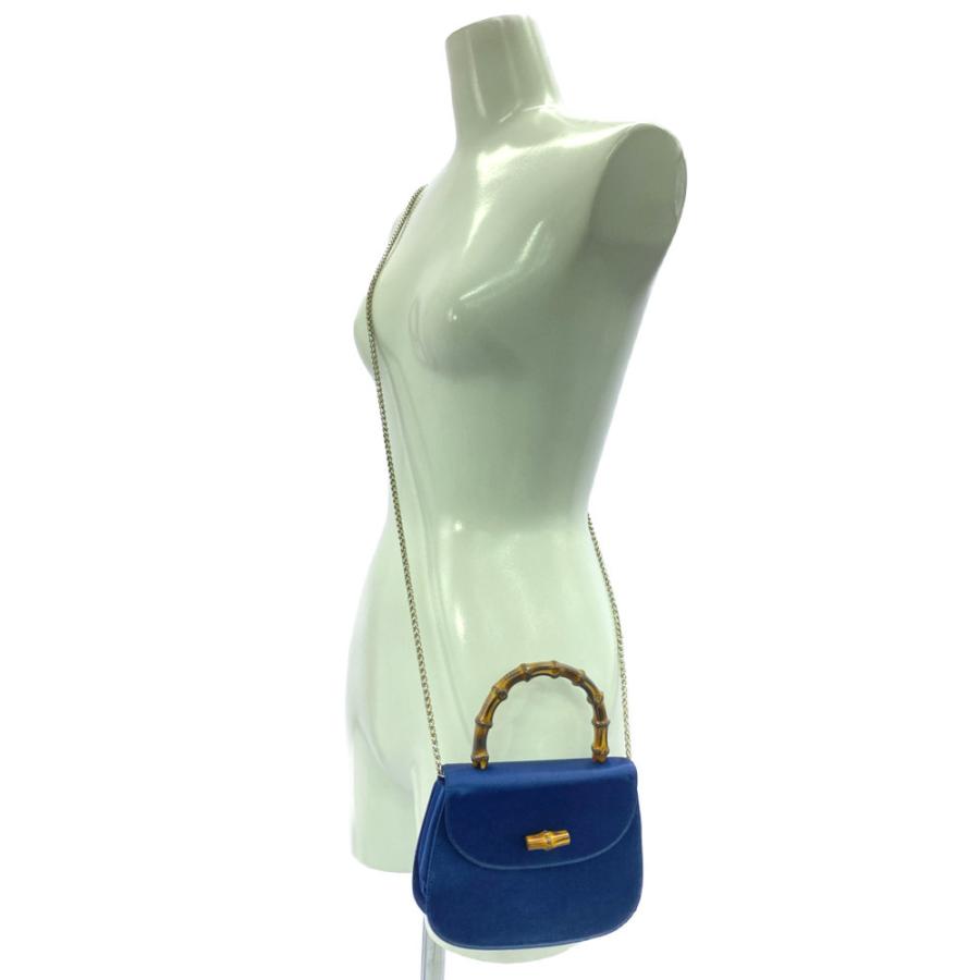 GUCCI グッチ バンブー 2WAY ショルダーバッグ ブルー ハンドバッグ グッチバンブー ニムフェア スモール 2WAYバッグ 青 レディース