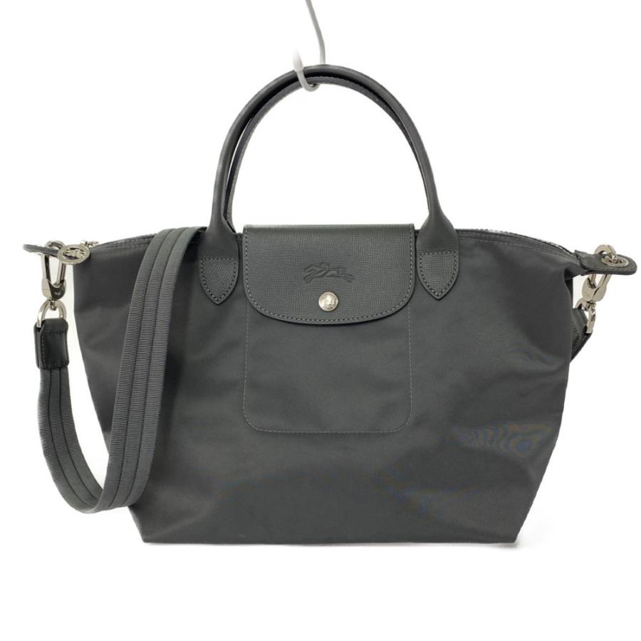 【美品】LONGCHAMP（ロンシャン）◆2way（手提げ&斜めがけ）◆グレー ロンシャン ハンドバッグ ショルダーバッグ プリアージュ