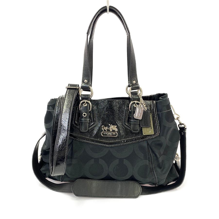COACH(コーチ) ショルダーバッグ マディソン オプアート サテン カラ キャリーオール 22344 ベージュ×ダークブラウン レザー COACH(コーチ) ショルダーバッグ マディソン オプアート サテン カラ