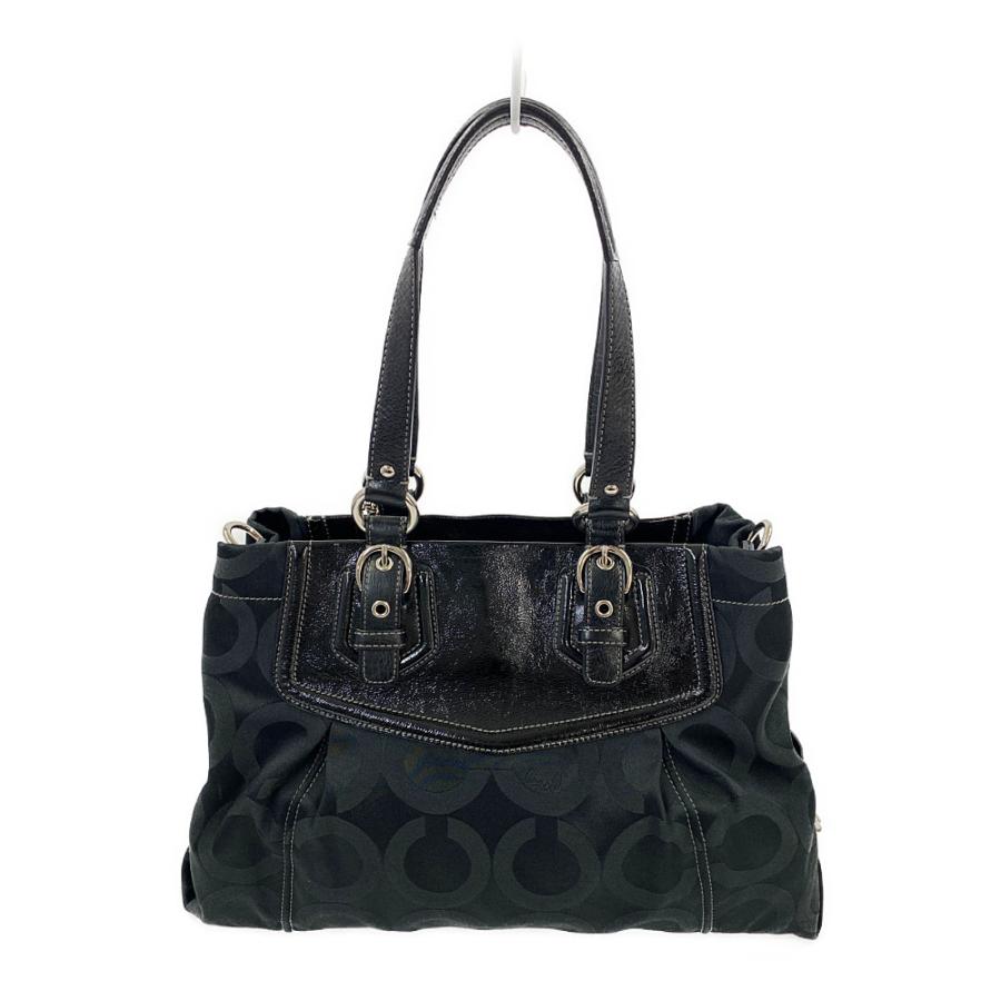 COACH(コーチ) ショルダーバッグ マディソン オプアート サテン カラ キャリーオール 22344 ベージュ×ダークブラウン レザー COACH(コーチ) ショルダーバッグ マディソン オプアート サテン カラ