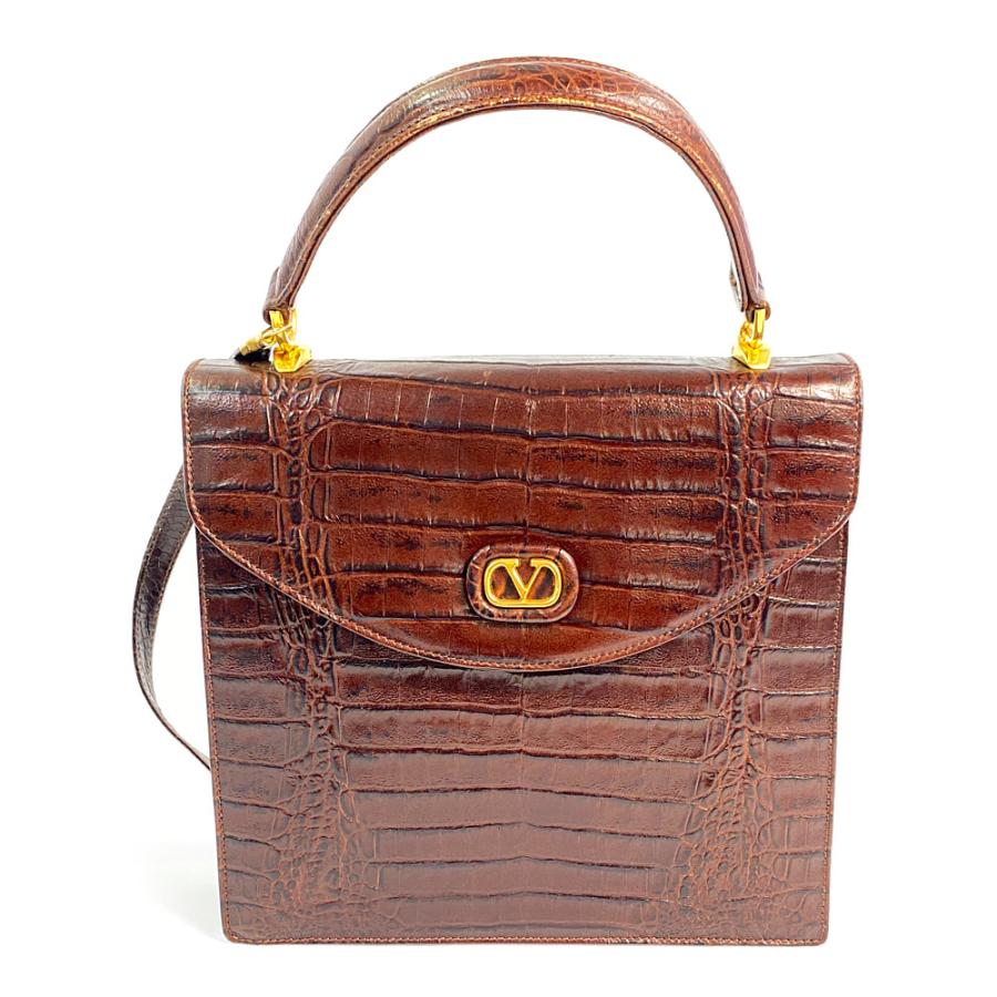 ヴァレンティノガラヴァーニ 型押しレザー シグネチャーVロゴ2WAY  