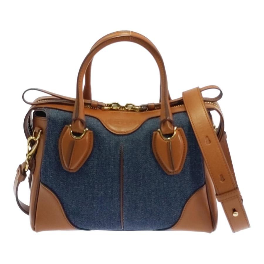 TOD'S トッズ デニム カーフレザー 2WAYショルダーバッグ TOD'S トッズ デニム カーフレザー 2WAYショルダーバッグ