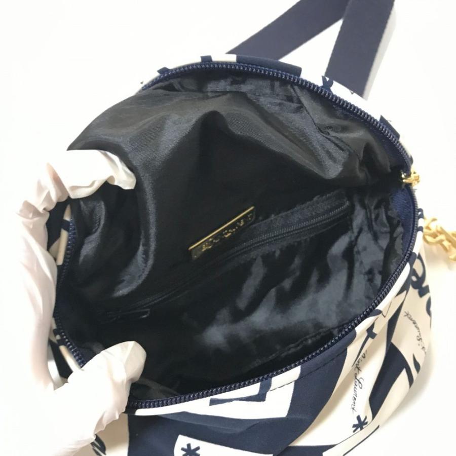 イヴサンローラン LOVEロゴウエストポーチバッグ/ネイビー/ホワイト