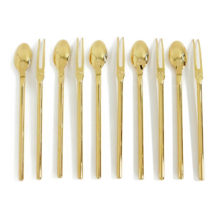 MIKIMOTO ゴールド スプーン　フォーク 5本セット MIKIMOTO（ミキモト） 美品・ミキモト カトラリー（スプーン フォーク
