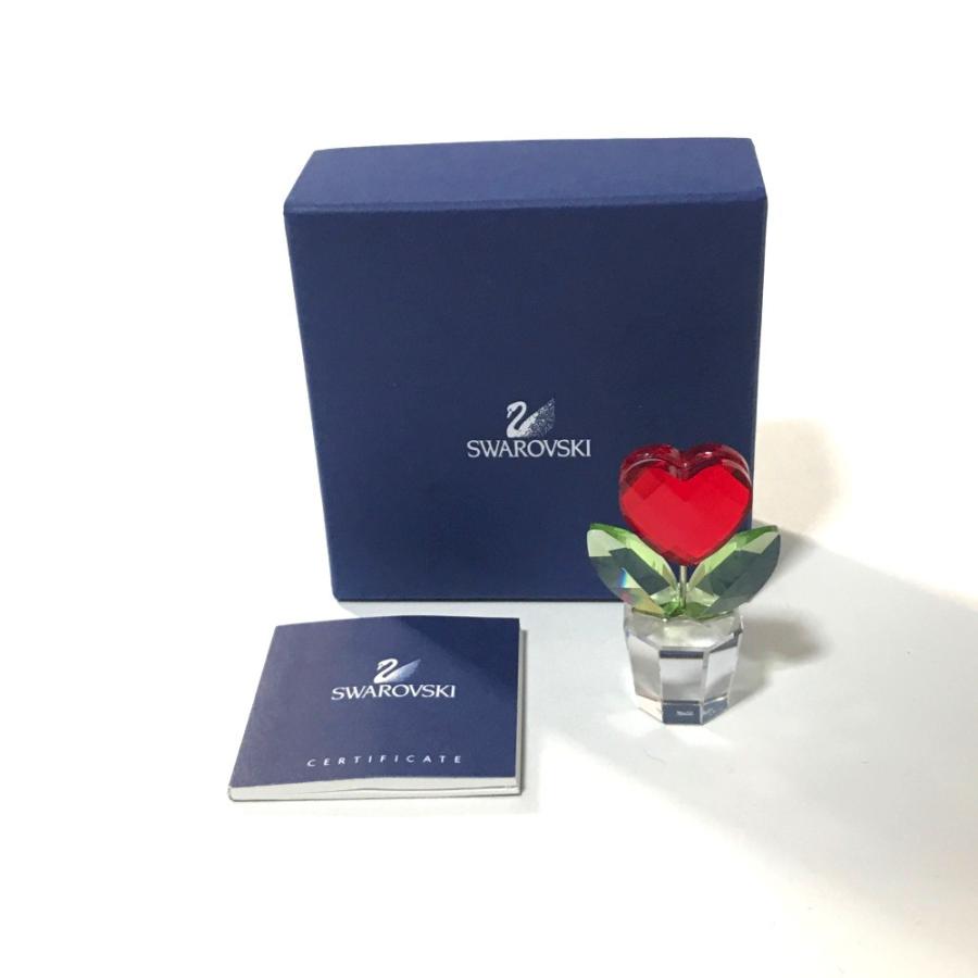 SWAROVSKI 美品・スワロフスキー フラワーハート クリスタル