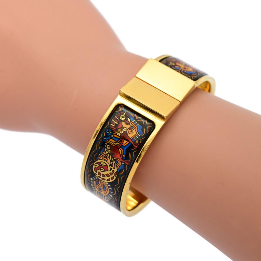 HERMES（エルメス） ロケ・エマイユGMバングル/合金/メッキ-65g 