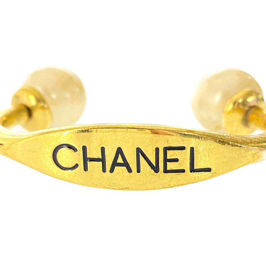 箱付 CHANEL ヴィンテージ シャネル パール ゴールド カフス CHANEL シャネル ヴィンテージシャネル・パール付・ロゴカフ