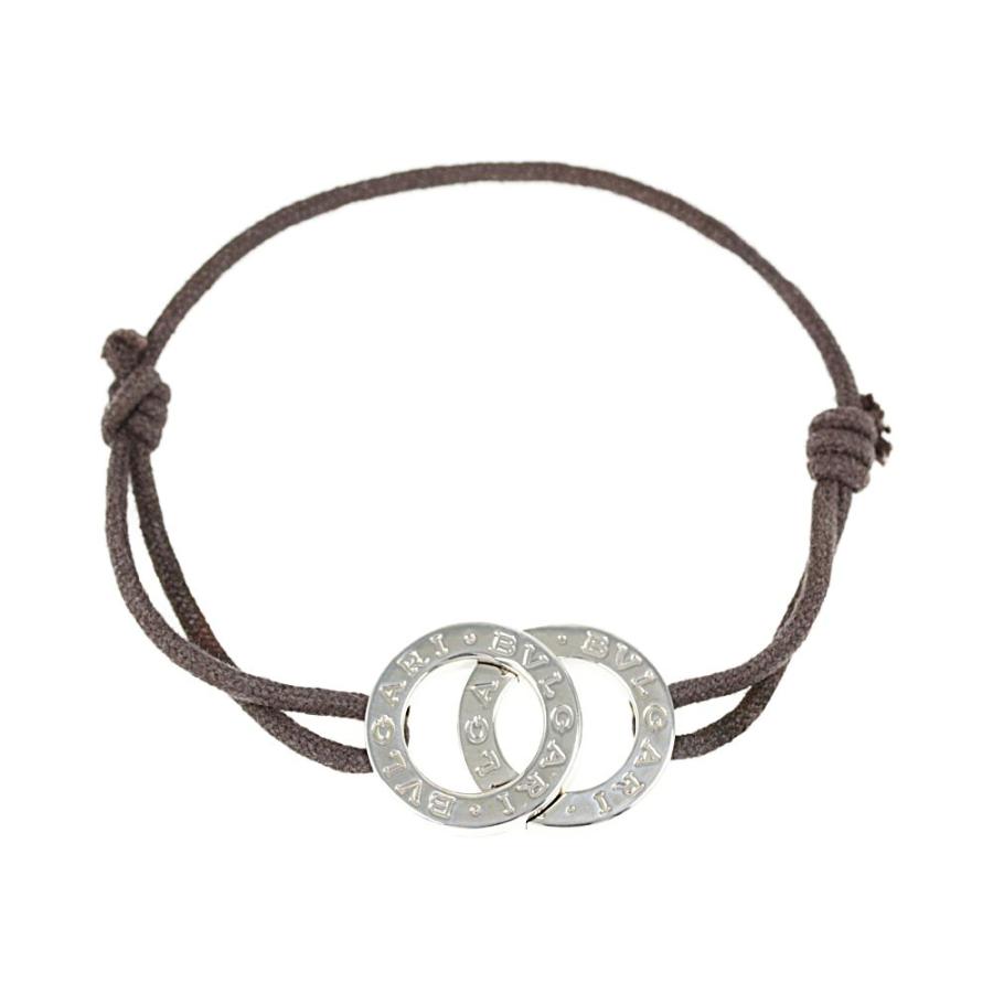 本物保証 翌日配送可 メンズ Rf4 H0903 ドッピオトンド ブルガリブルガリ コードブレスレット Sv925 シルバー ダークブラウン Bvlgari ブルガリ メンズアクセサリー