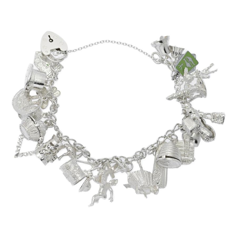 アンティーク マルチチャーム ファンチャーム ブレスレット/Sv925-67.0