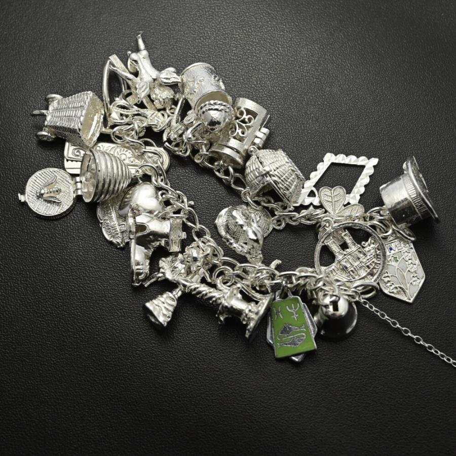 ラスト1点) アンティーク マルチチャーム ファンチャーム ブレスレット