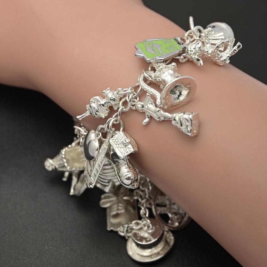 アンティーク マルチチャーム ファンチャーム ブレスレット/Sv925-67.0