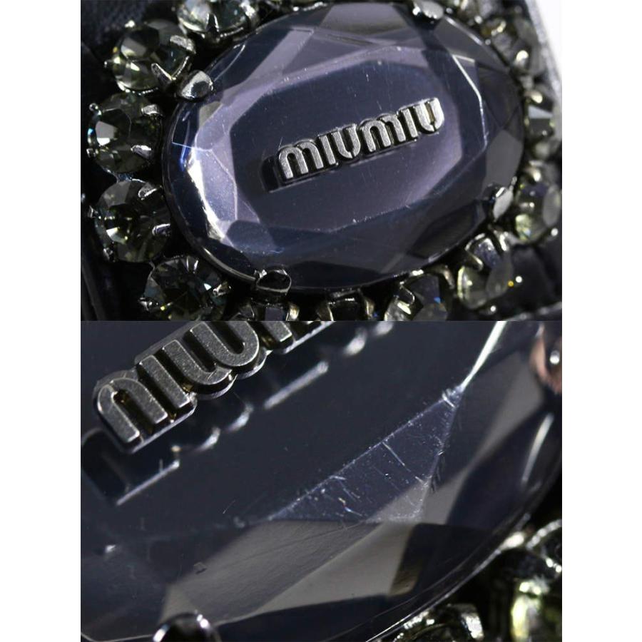 miu miu（ミュウミュウ） ビジュー スタッズ レザーブレスレット-71.2g