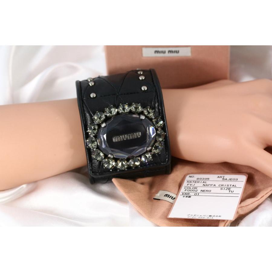 miu ミュウミュウ ビジュー スタッズ レザーブレスレット-71.2g miu ミュウミュウ ビジュー スタッズ レザーブレスレット-71.2g