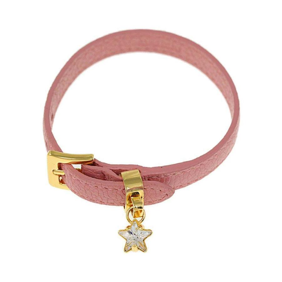 miu miu（ミュウミュウ） マドラスレザー・クリスタル付ブレスレット 