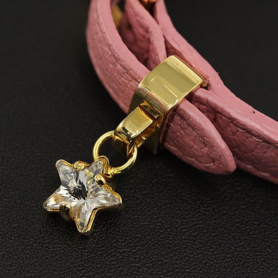 miu miu（ミュウミュウ） マドラスレザー・クリスタル付ブレスレット 