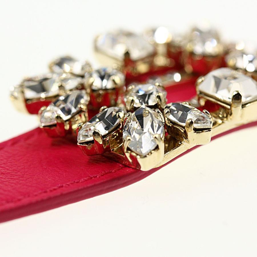 Roger Vivier レザーブレスレット ブロッシュヴィヴィエ クリスタル