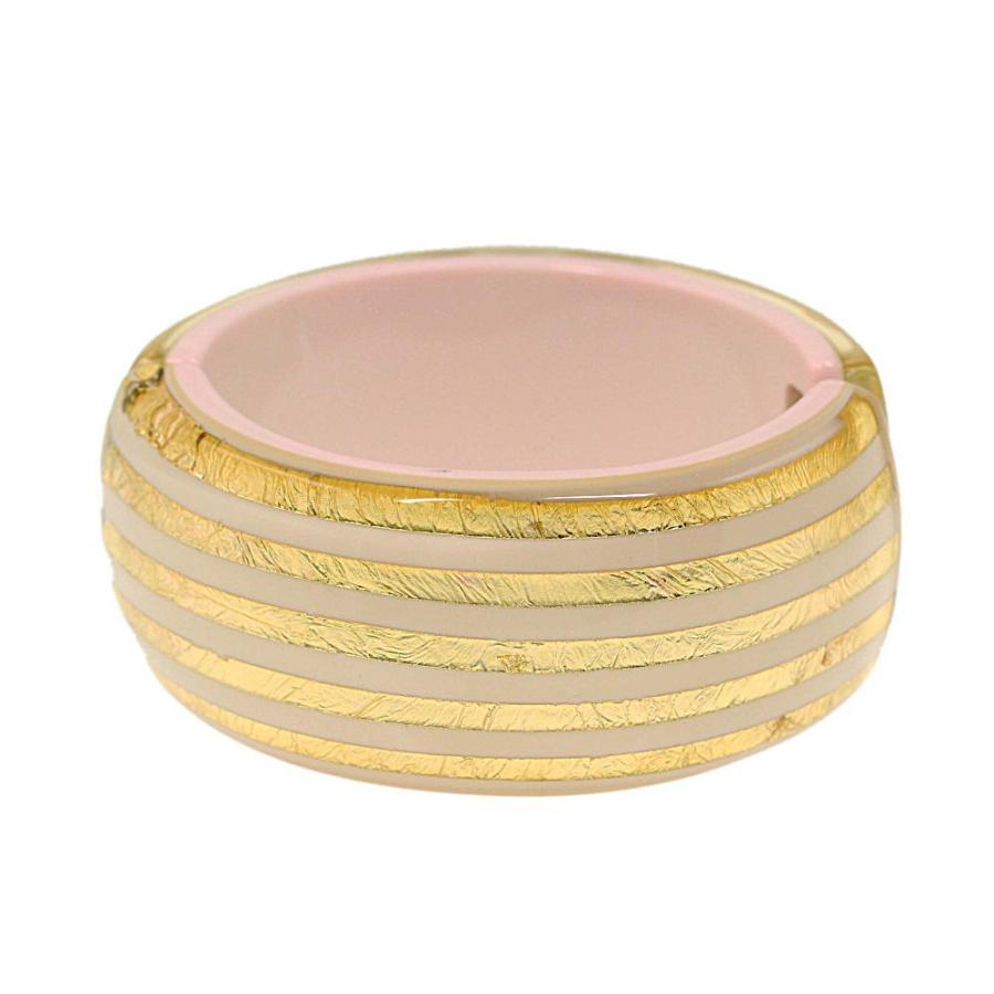 CHANEL（シャネル） ココマーク ボーダー レジン ワイドバングル