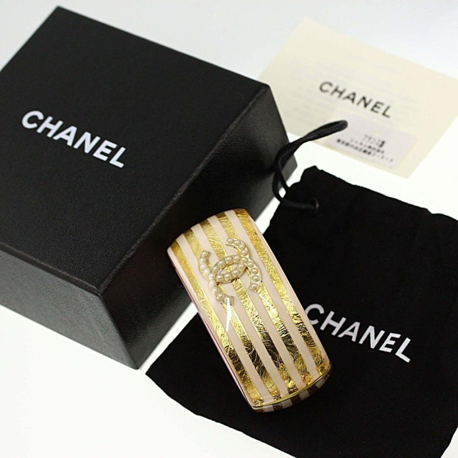 CHANEL（シャネル） ココマーク ボーダー レジン ワイドバングル