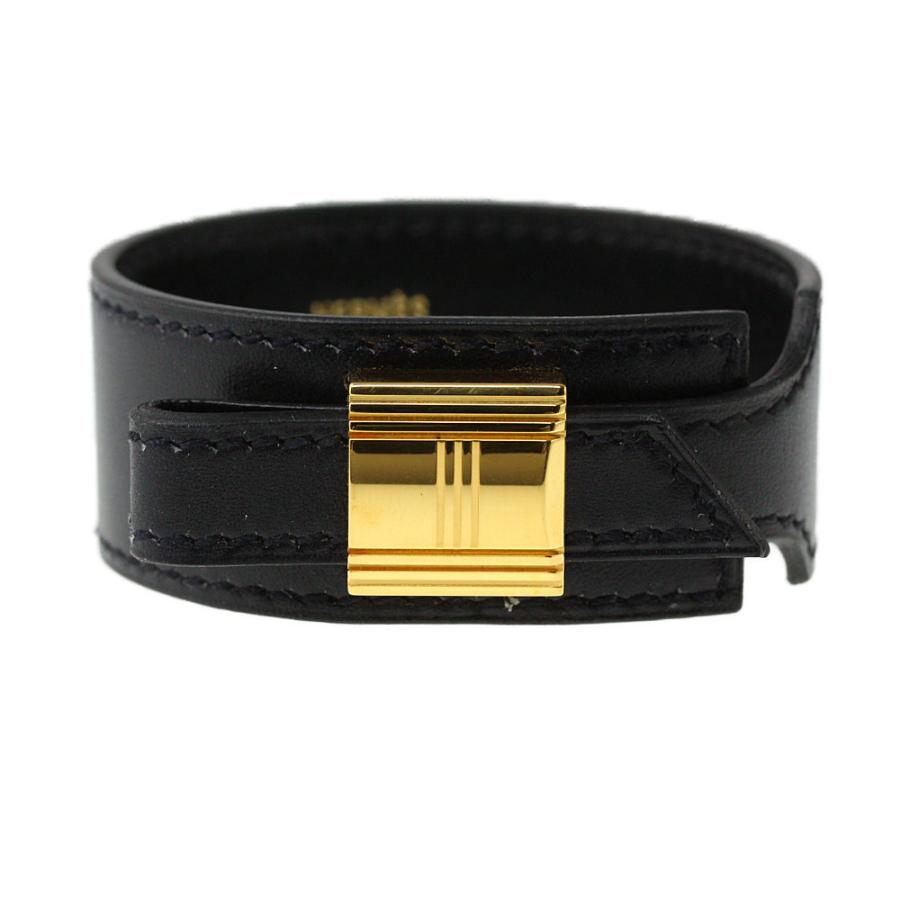 HERMES　アルテミス レザーブレスレット HERMES エルメス アルテミス レザー ブレスレット/ブラック