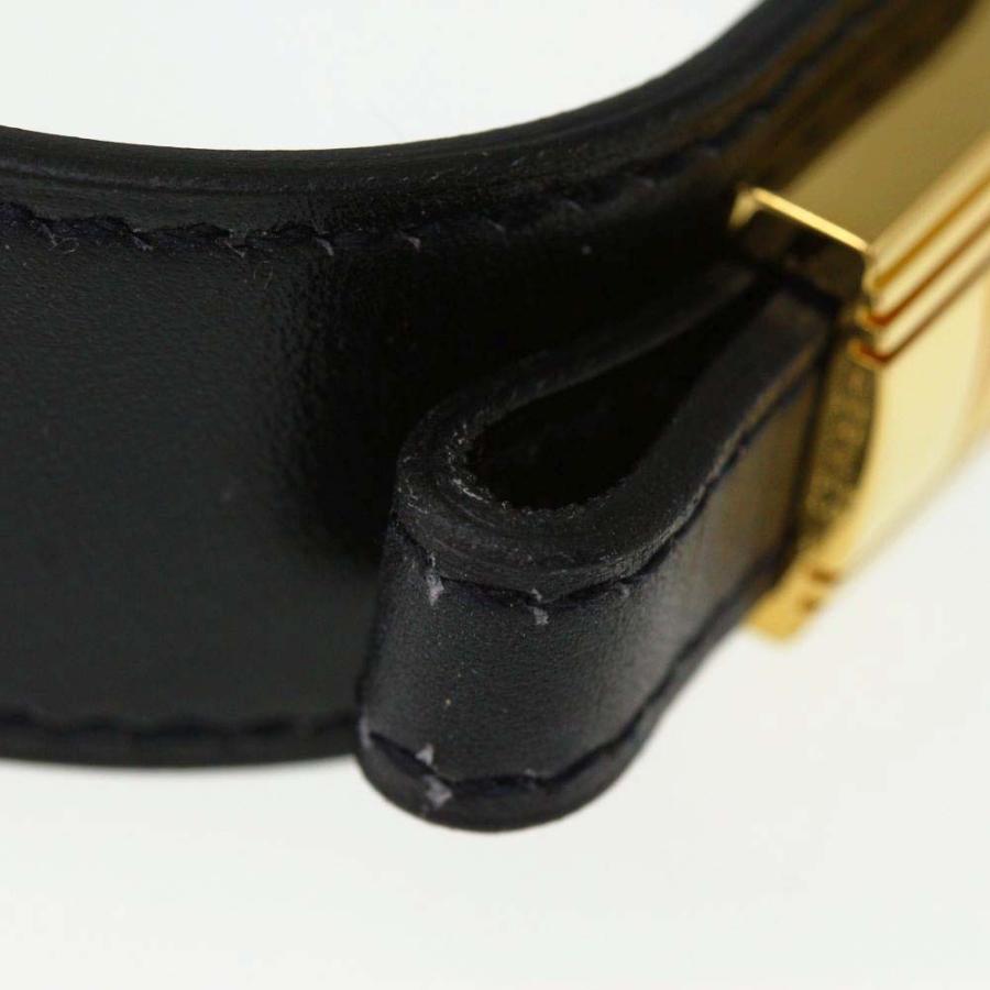 HERMES エルメス アルテミス レザー ブレスレット/ブラック