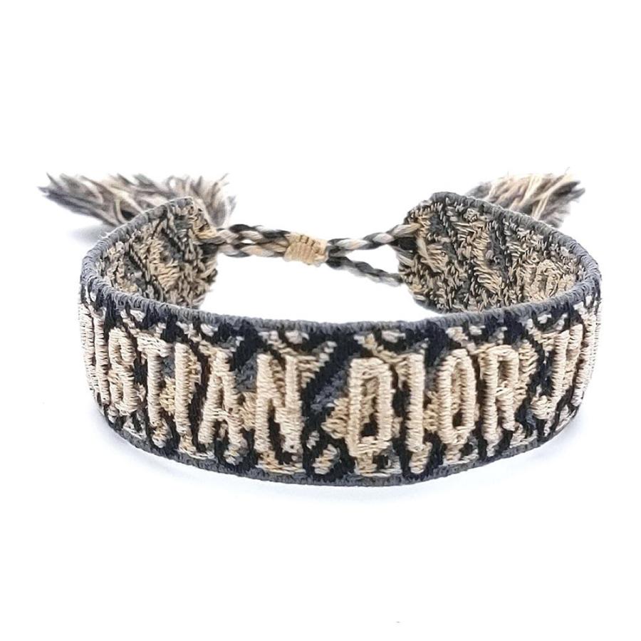 dior ミサンガ ブラック クリスチャンディオール ディオールオブリーク・ミサンガブレスレット