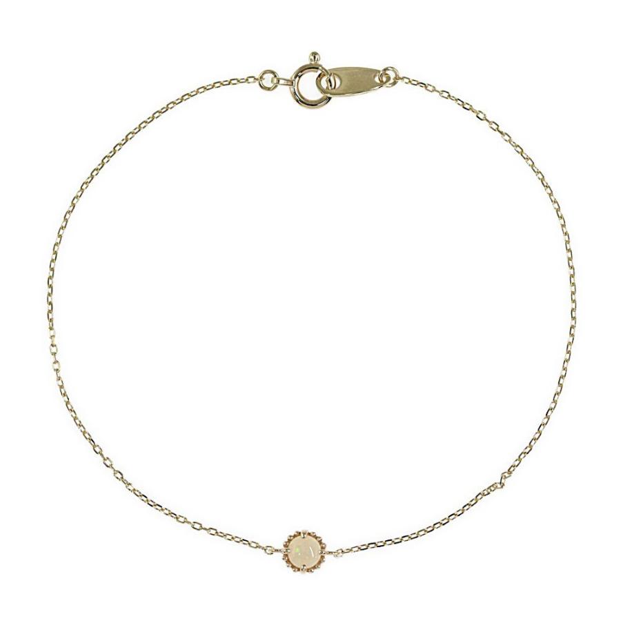 ete ゴールドチェーンオパールブレスレット ete エテ シンプルライン ライトオパールブレスレット/K10YG/416