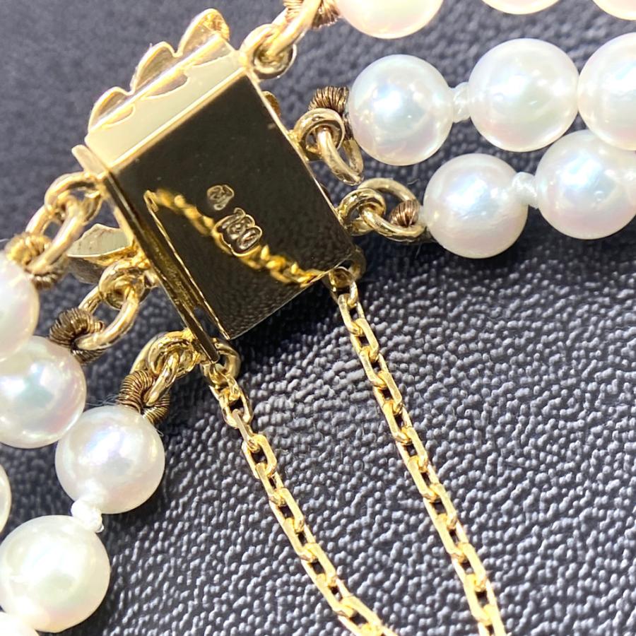 MIKIMOTO ミキモト 真珠(パール)3連ブレスレット/K18YG/750 MIKIMOTO ミキモト 真珠(パール)3連ブレスレット/K18YG/750
