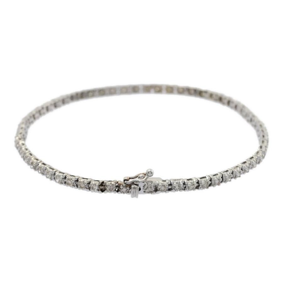 1ct/テニスセッティング・ダイヤモンドブレスレット/K18(WG無)-7.8g 