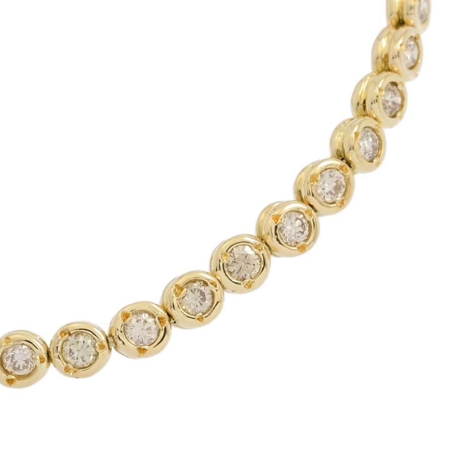 2.10ct/42P・ブラウンダイヤモンド テニスブレスレット/K18YG/750-12.1 