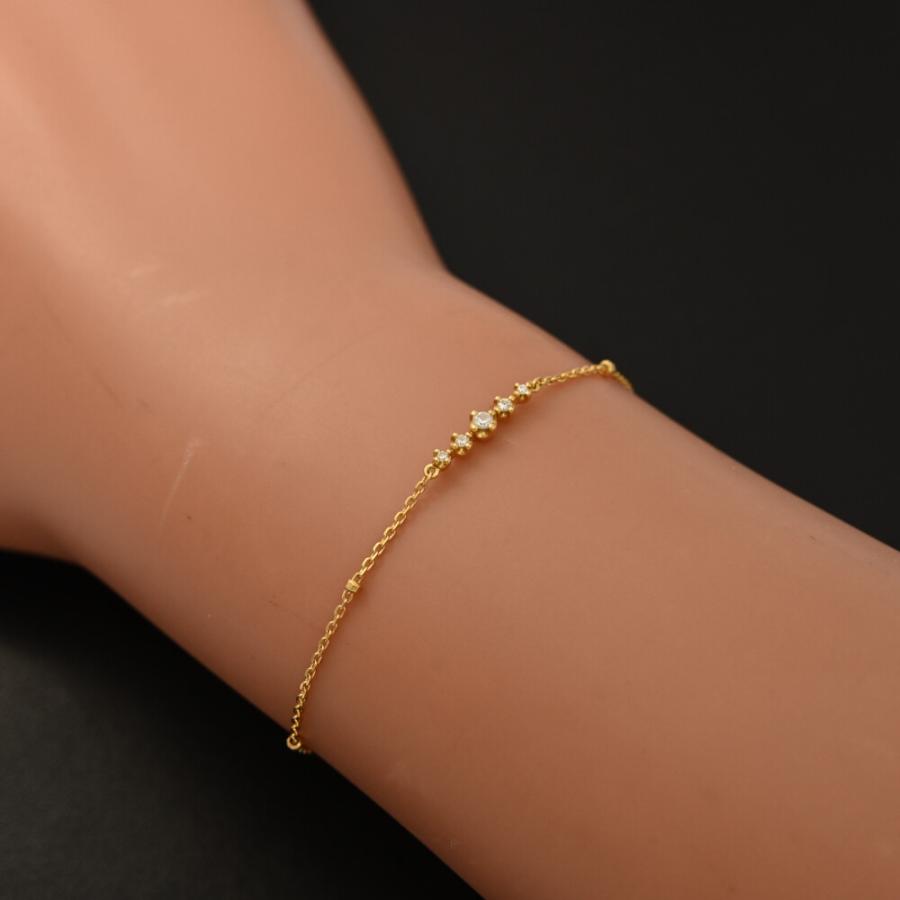 1g 4℃ ヨンドシー ダイヤモンドブレスレット/K18YG/750/イエロー