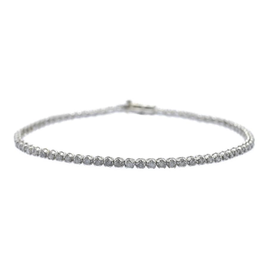 美品 1ct テニスセッティング ダイヤモンド ブレスレット/K18WG/750 