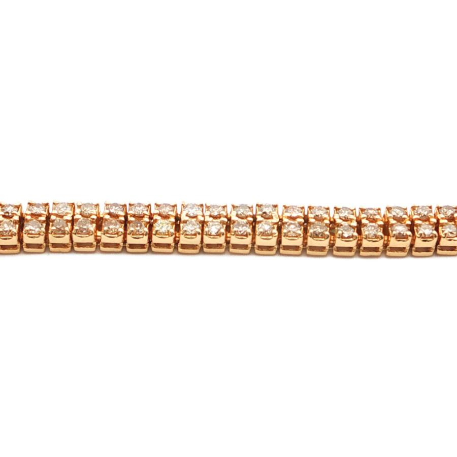 3.00ct テニスセッティング ダイヤモンドブレスレット K18YG/750-14.8g