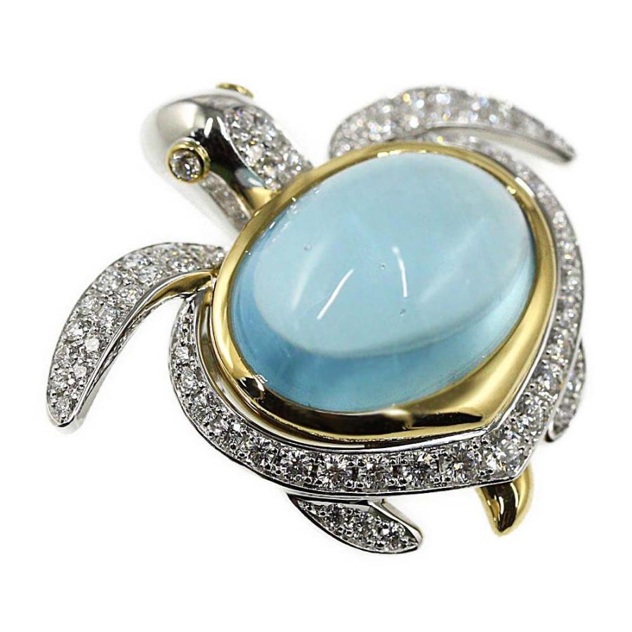 ウエダジュエラー 海亀/タートル 8.01ct アクアマリン ブローチ ウエダジュエラー 海亀/タートル 8.01ct アクアマリン ブローチ
