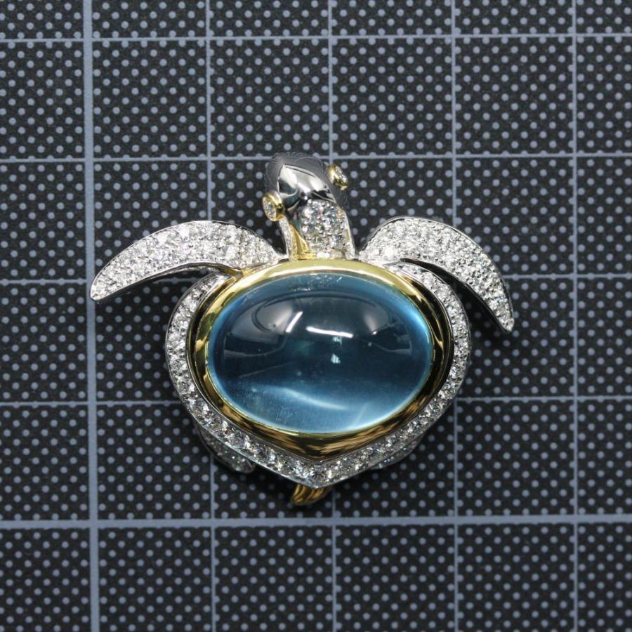 ウエダジュエラー 海亀/タートル 8.01ct アクアマリン ブローチ ウエダジュエラー 海亀/タートル 8.01ct アクアマリン ブローチ