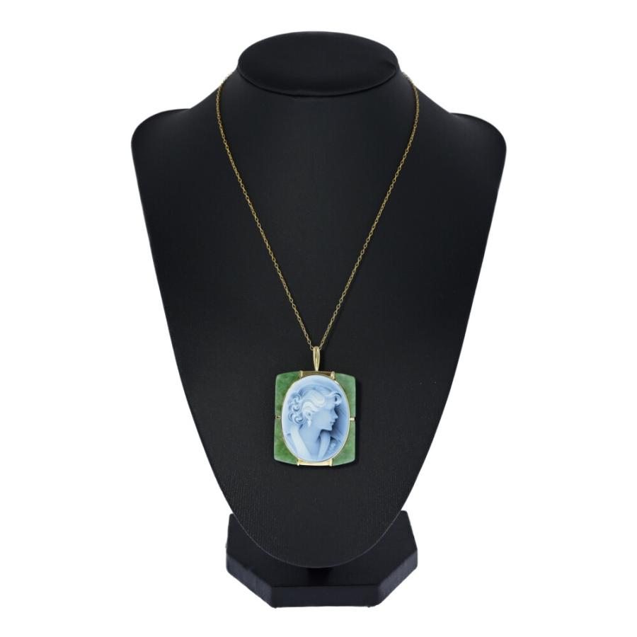 作家付・ペンダントヘッド ブローチ・カメオ シェル・ストーン 翡翠  