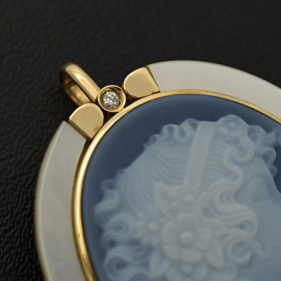 0.048ct エルヴィンパウリー シェルカメオ 女性像 シェル ストーン