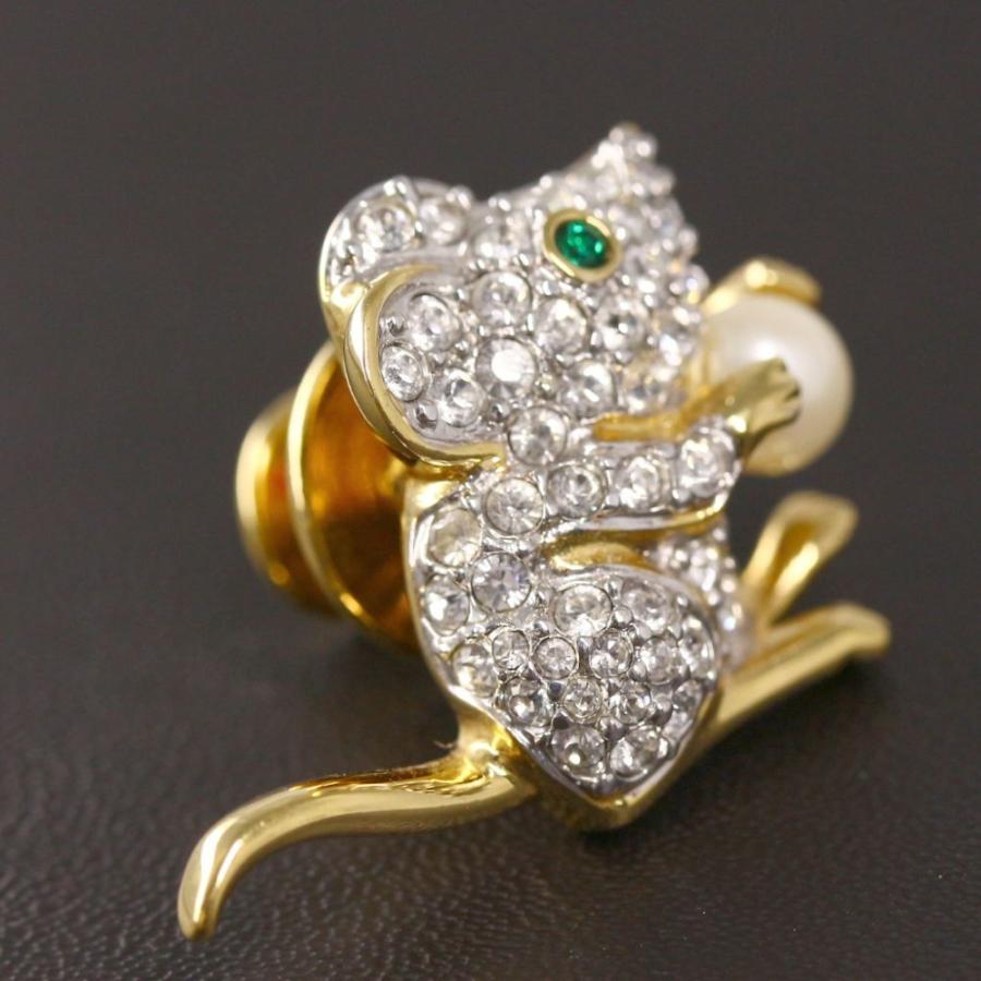 SWAROVSKI（スワロフスキー） ネズミモチーフブローチ・ピンタック