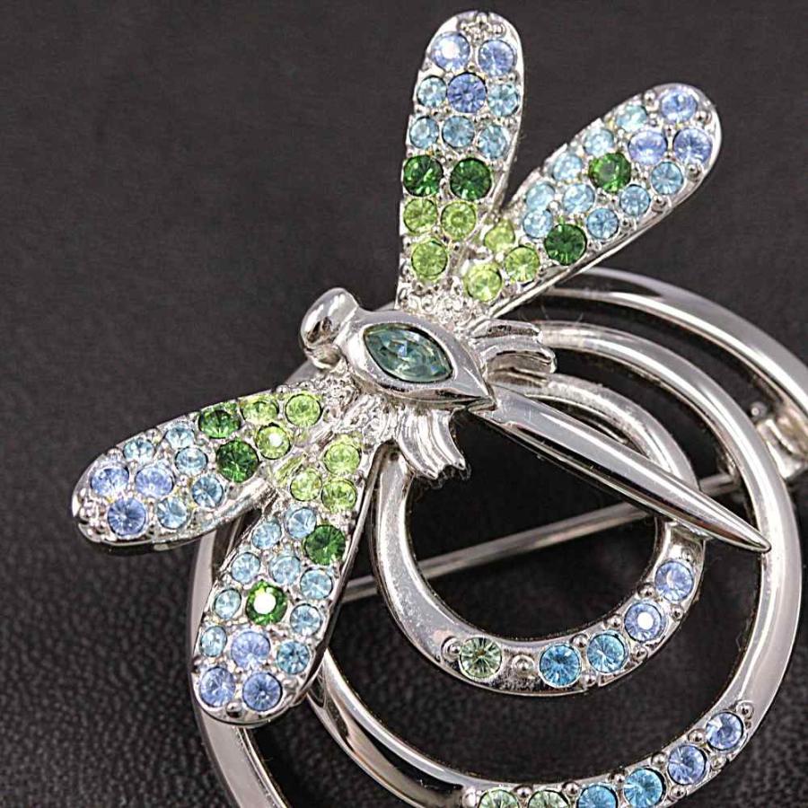 SWAROVSKI（スワロフスキー） トンボモチーフ・ブローチ・ピンタック