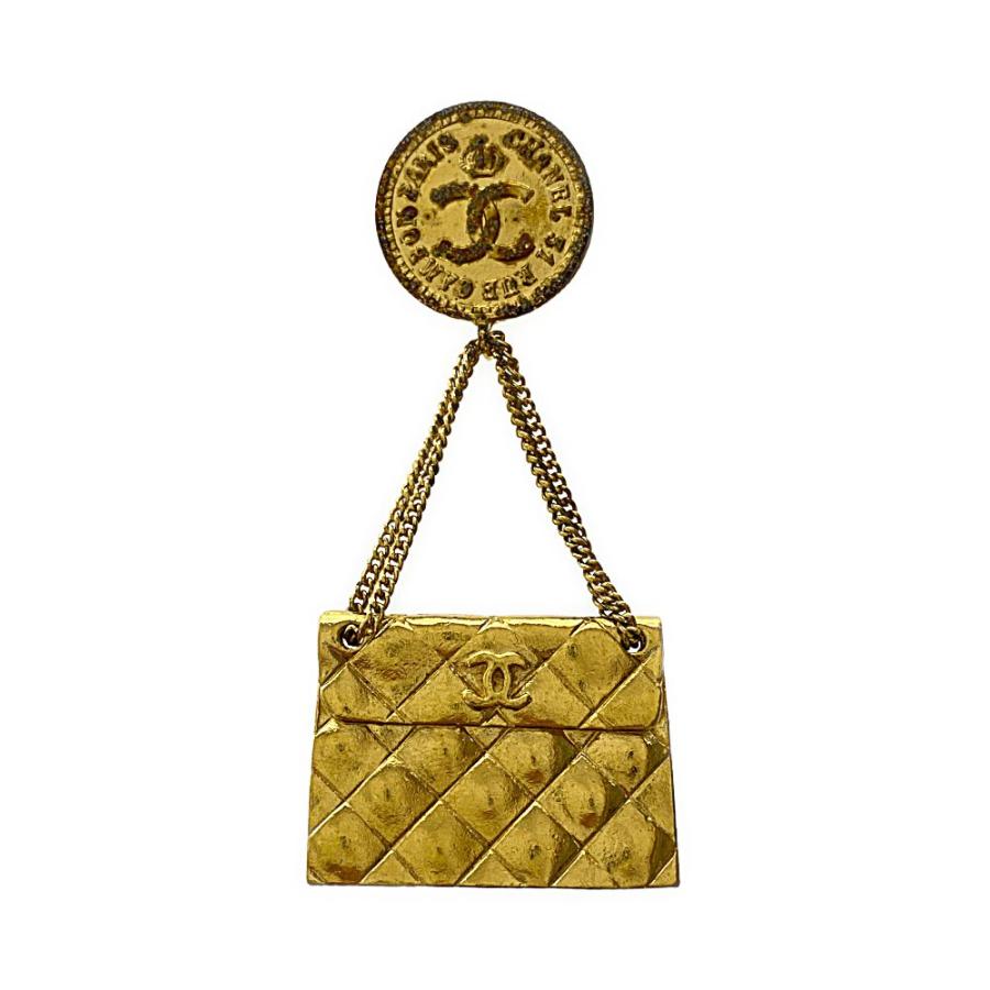 CHANEL　シャネル マトラッセ バッグ　ゴールド ブローチ ヴィンテージ CHANEL シャネル マトラッセ バッグ ゴールド ブローチ ヴィンテージ