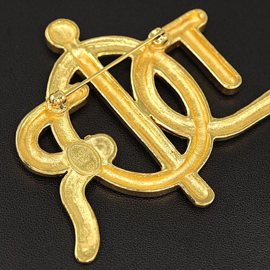 クリスチャンディオール ロゴブローチ /ゴールド/Christian Dior 翌日