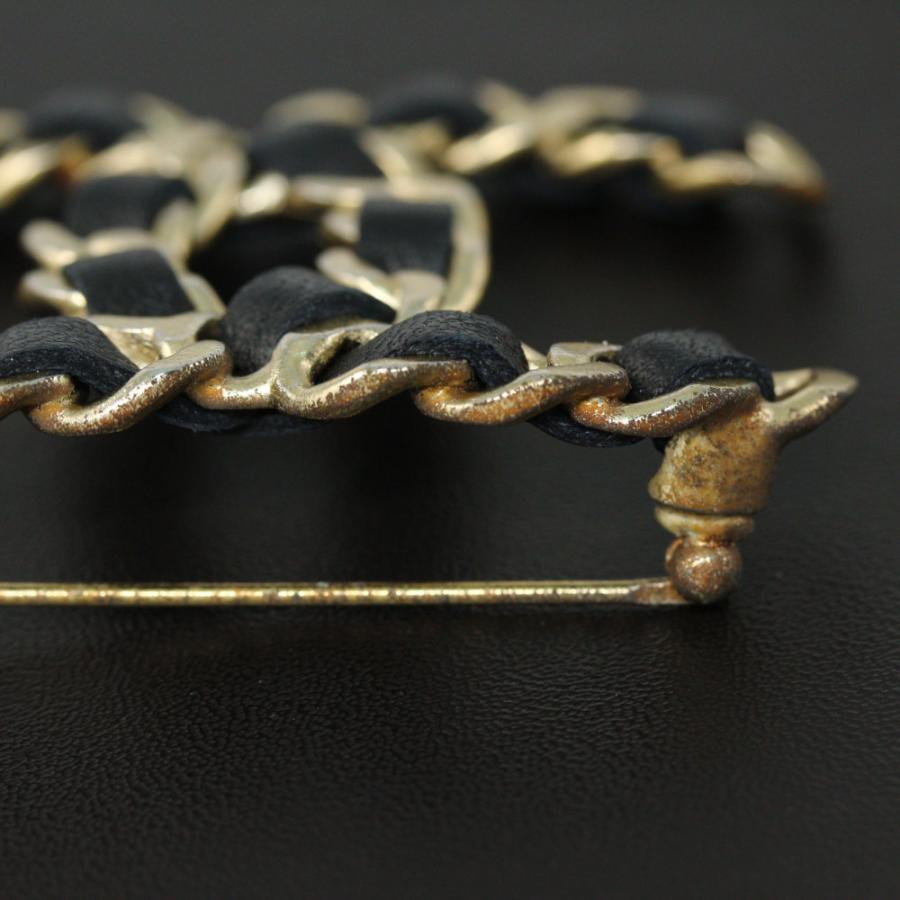 CHANEL（シャネル） ココマーク レザーチェーンブローチ/ゴールド