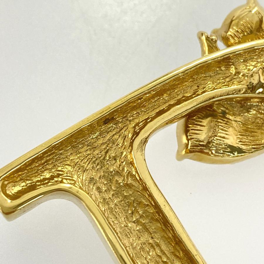 美品 クリスチャン ディオール 大ぶりDior ロゴ ブローチ ゴールド Christian Dior - ◇ディオール◇ DIOR ロゴ / ゴールドカラー