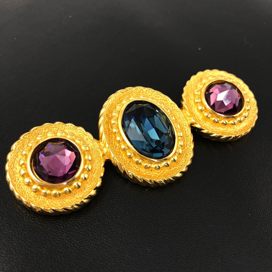 クリスチャンディオール カラーストーン ビジュー オーバル